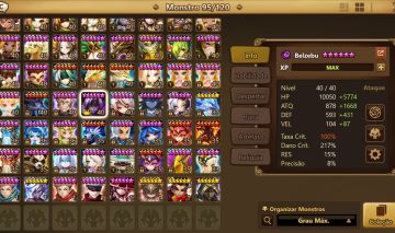 CONTA SUMMONERS WAR / 95 6 / 1 NAT 5 LD