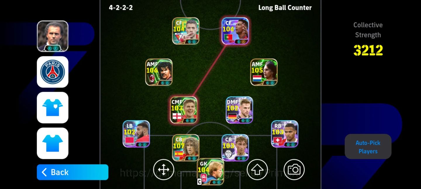 EFOOTBALL 3212 FC | PUYOL 107 | GULLIT 106 | CRUYFF 105 | CR7 104 | SUÁREZ 104