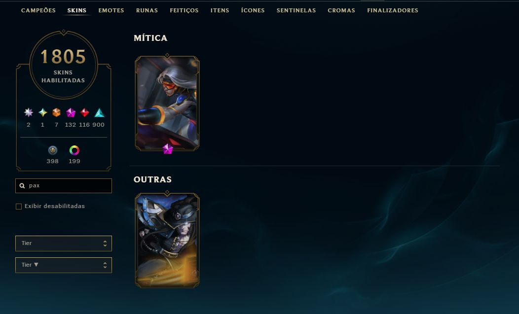 Conta RIOT, LOL + VAVA(1805 skins) 9 FACAS + ITENS DO BETA. VALOR NEGOCIÁVEL