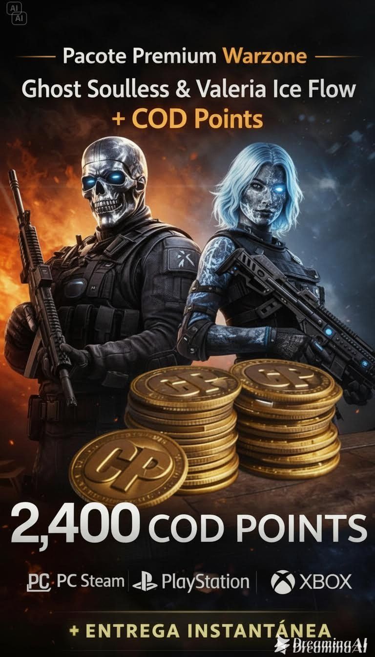 Pacote Premium Warzone Ghost Soulless, Valeria Ice Flow e COD Points