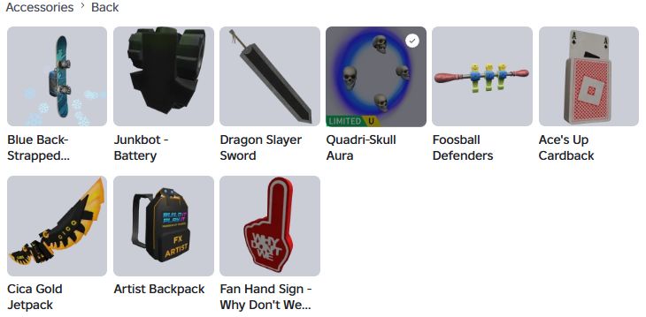 CONTA ROBLOX COM LIMITED QUADRI-SKULL AURA + ACESSÓRIOS e PACOTES.