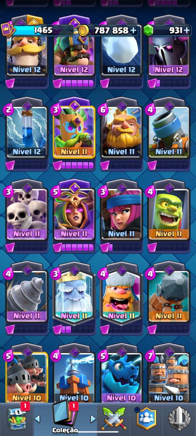 CONTA DE CLASH ROYALE SUPER BOA, MAIS DE 11K DE TROFÉUS. PREÇO A NEGÓCIAR