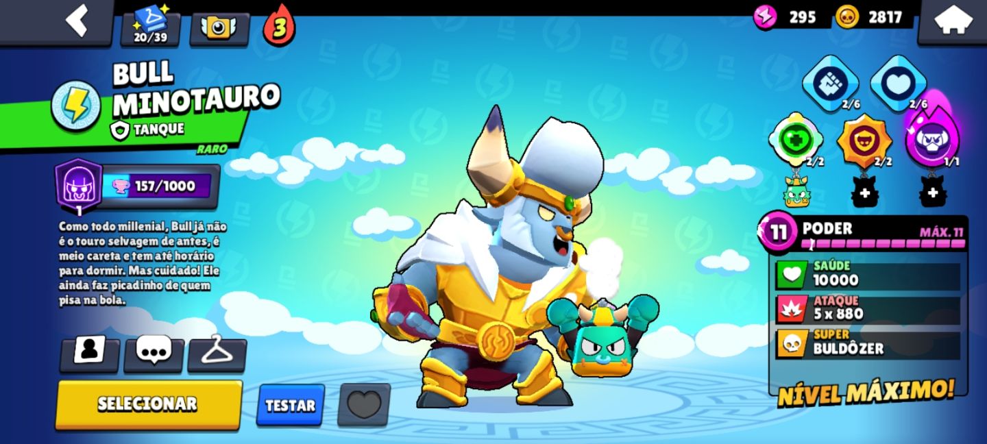 Conta com brawl pass ativado e com Skina lendarias e muitos brawlers muito boa
