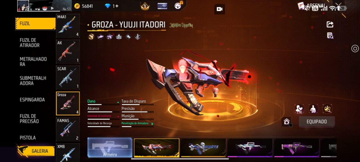 Conta free fire [Com varias skins de parceria]