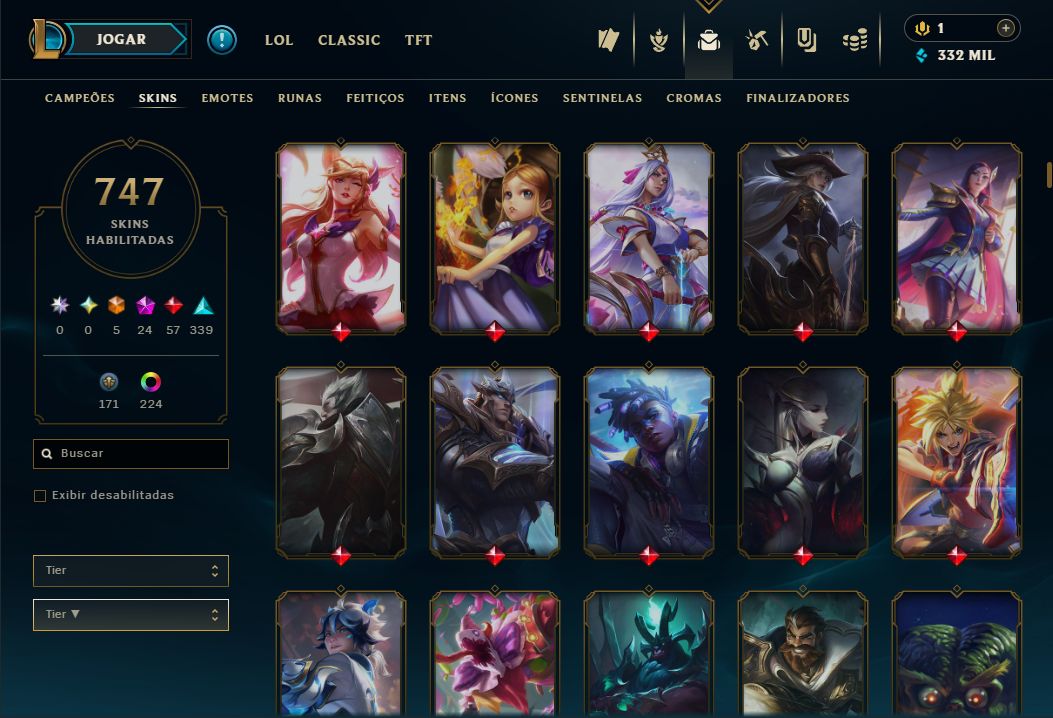 [Conta Lol 2019] Todos os Campeões | 747+ Skins | Platina 2