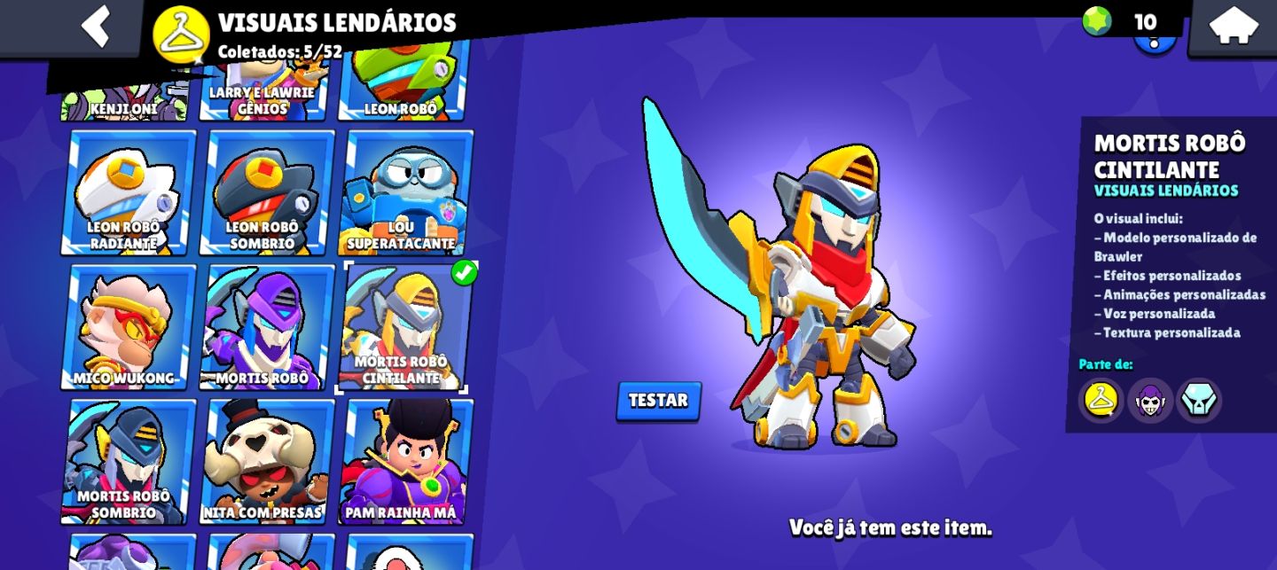 Conta de brawl stars de 2021 com diversos itens