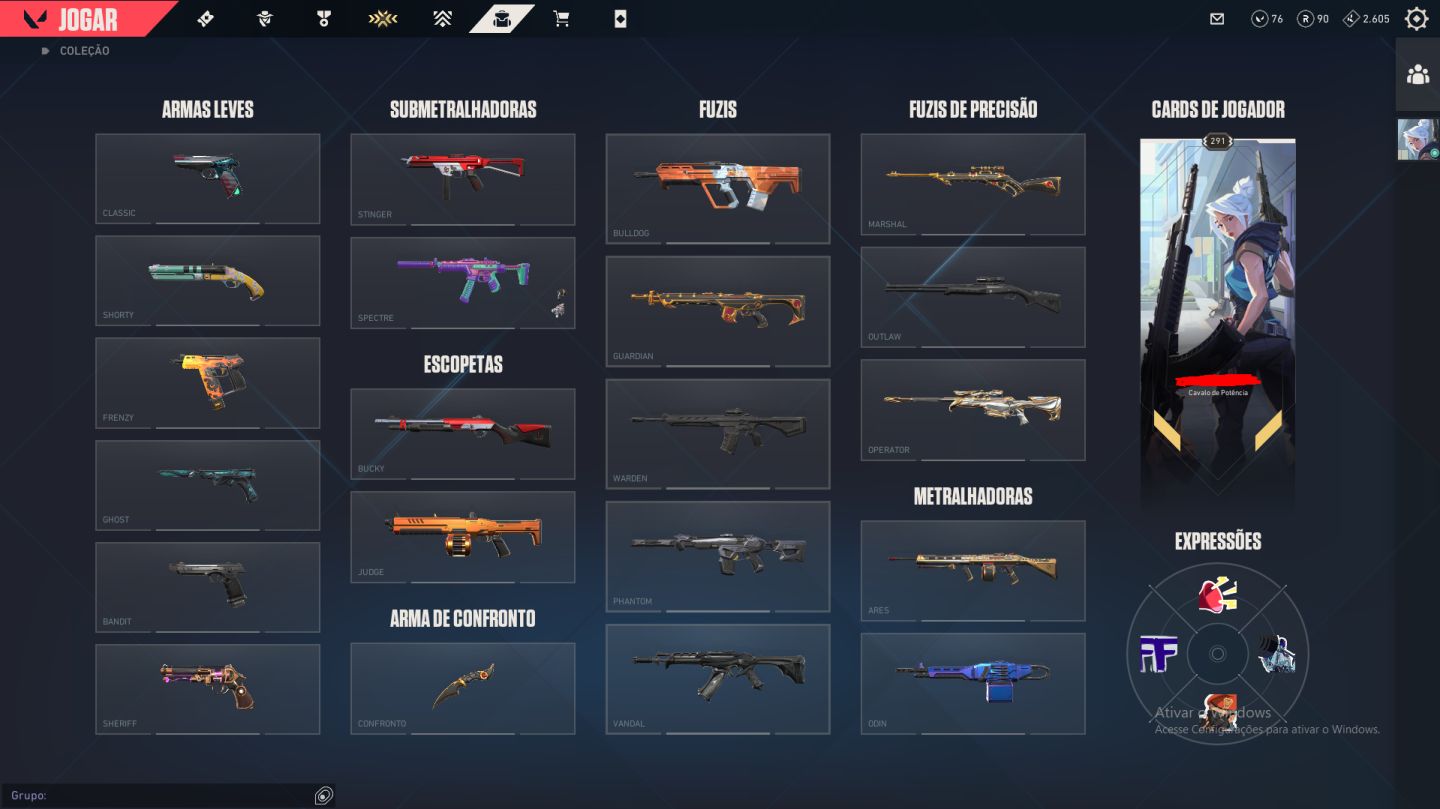 CONTA VALORANT EX IMORTAL '' 1,170 EM SKINS '' CONTA ANTIGA