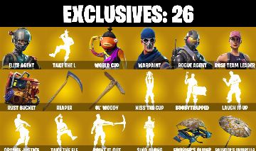 69 skins | OG STW | Elite Agent | WORLD CUP | Rogue Agent reaper OMEGA top