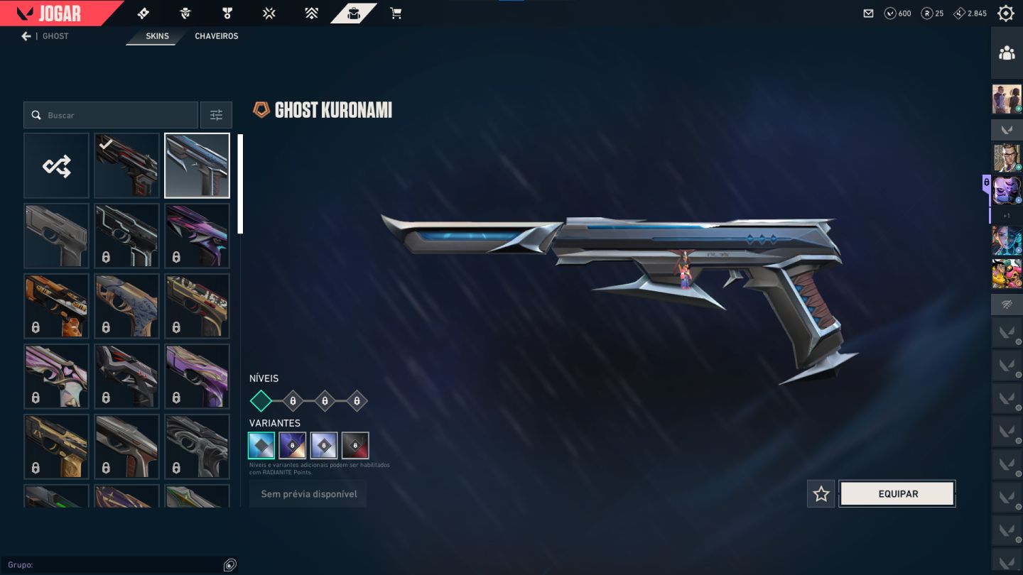 Conta Valorant Full Acesso 64 Skins, Faca Kuronami, Espada Oni e Muito Mais