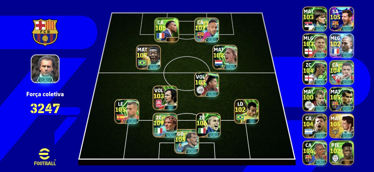 Conta efootball com várias lendas