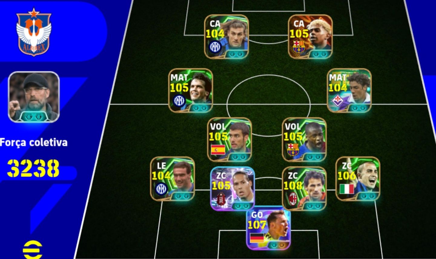 Baresi 108 Yamal 105 Klopp | Força coletiva 3200+