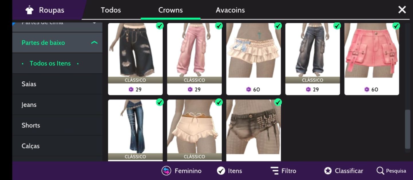 Contas avakin life feminina melhores roupas