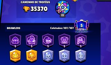 Conta de Brawl Stars com 35K de Trofeu e Todos os Brawlers
