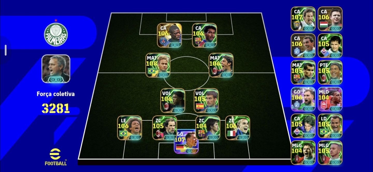 Conta efootball 3280+ de força (leia a descrição)