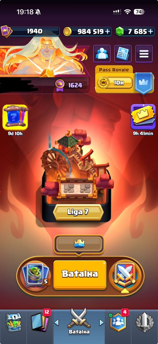 Conta clash royale quase full