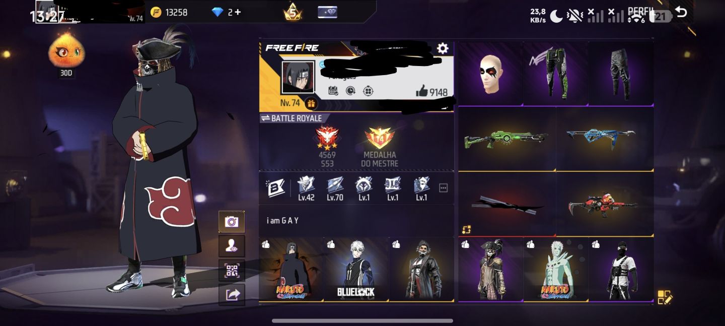 Conta de free fire braba de mais com barbinha