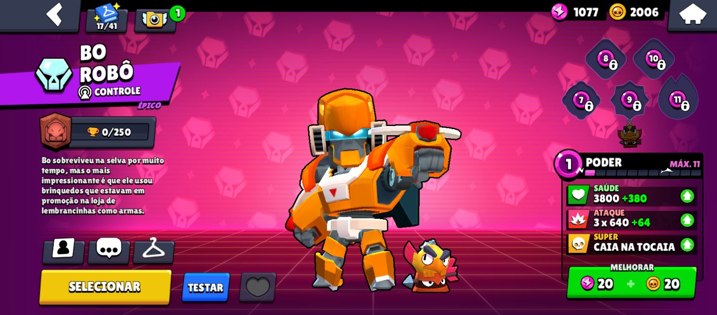 Conta de brawl stars com 2500 troféus skin lendária e muito mais