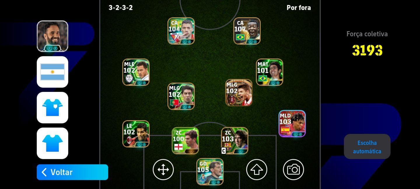 CONTA DE EFOOTBALL BASICS COM PELÉ 107 // AKLIOUCHE 105 // 3193 DE FORÇA