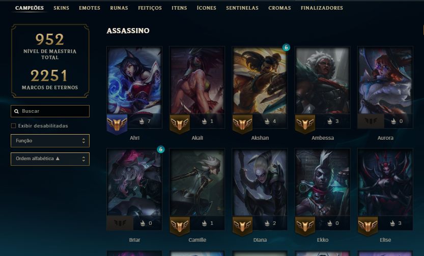 Conta LOL esmeralda lvl 586, full champs, 283 skins