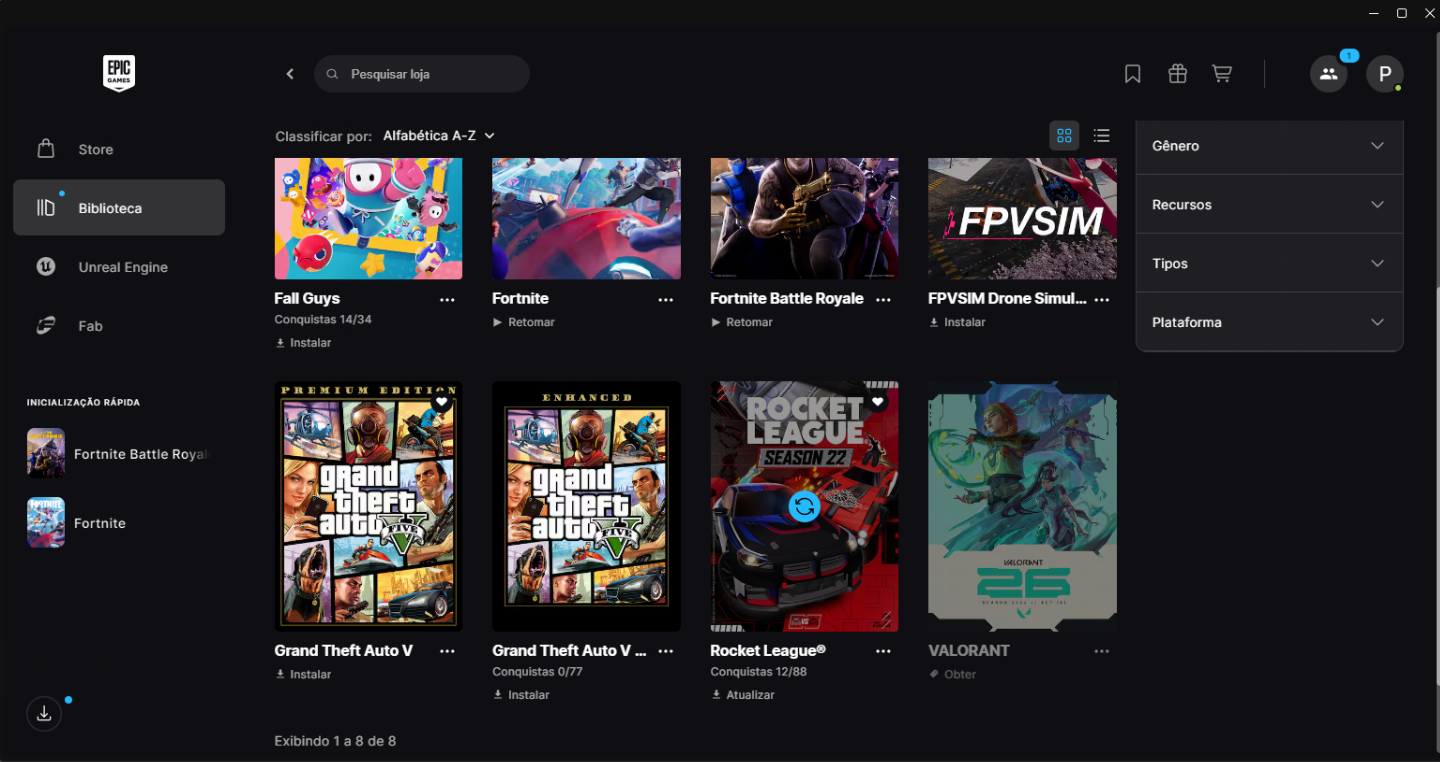 CONTA EPIC GAMES COM GTA5 PRIVADA E ONLINE