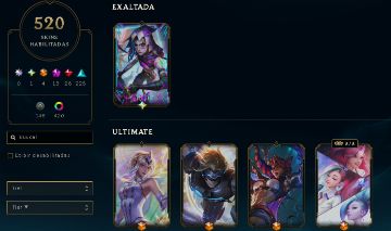 CONTA LOL 520SKINS - JINX FRAG, YAS BRANCO, CROMAS DE GM + 226 mitic essencias