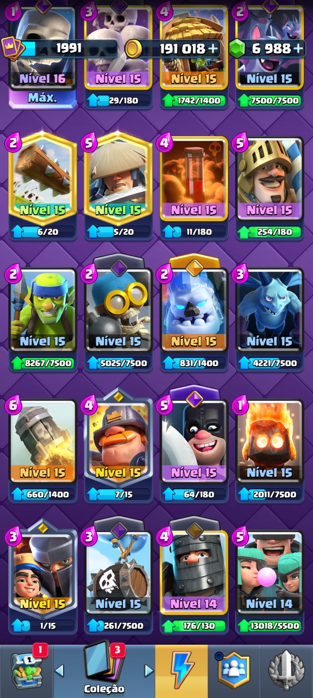 CONTA CLASH ROYALE FULL 123/123 - 7.000 GEMAS - 26 EVO - 190K OURO