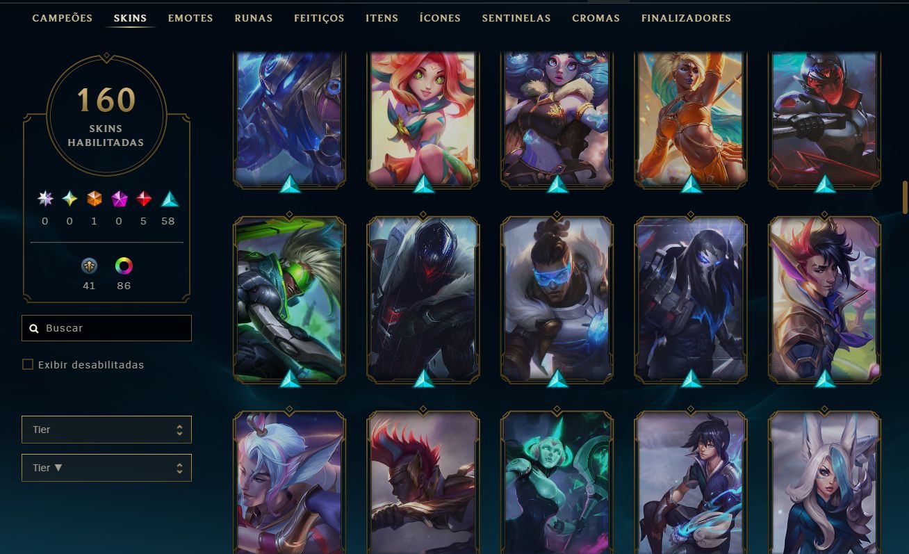 CONTA LOL MESTRE 400PDL+ / LV 302 / 160 SKINS / FULL ACESSO DADOS / TODOS CHAMPS