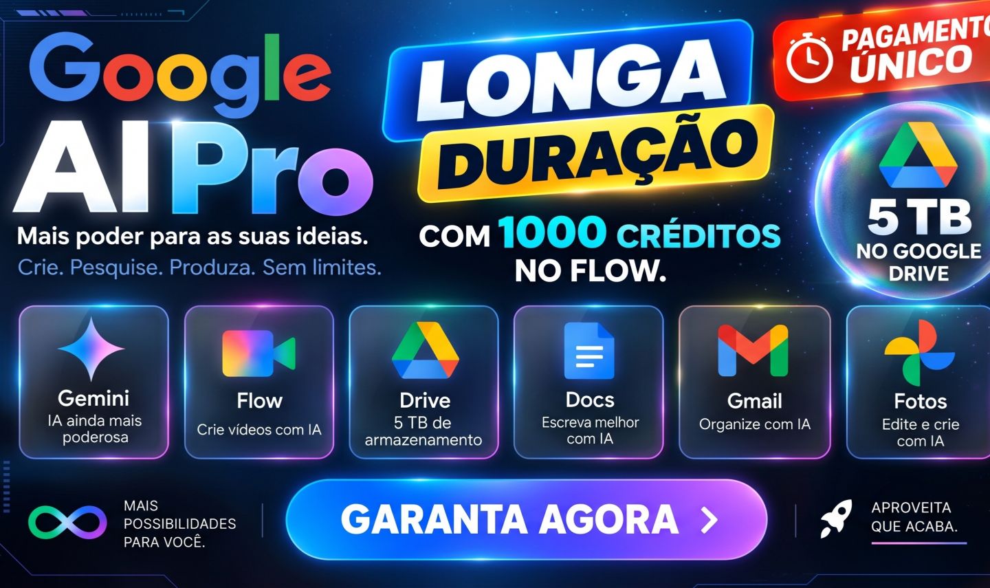Gemini Pro + Antigravity + Flow 1000 creditos mensais /30 dias de garantia!