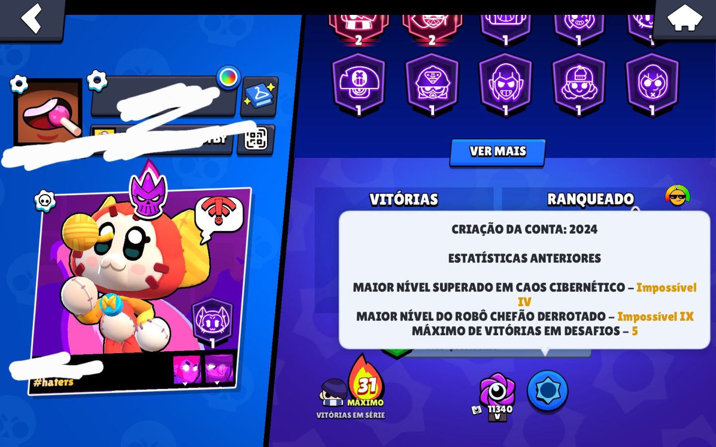 CONTA BRAWL STARS COMPLETA | 84 BRAWLERS | 22 PRESTÍGIOS