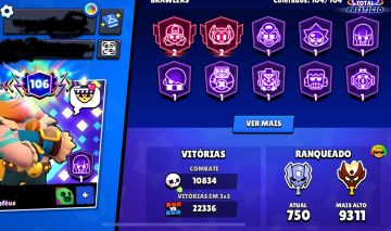 Conta Brawl Stars 110K | Titã de Troféus | Todos 1K | Mestre Antigo