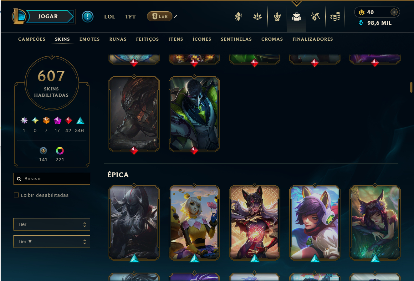 CONTA ESMERALDA | 607 SKINS | 340 EMOTES | 174 CROMAS