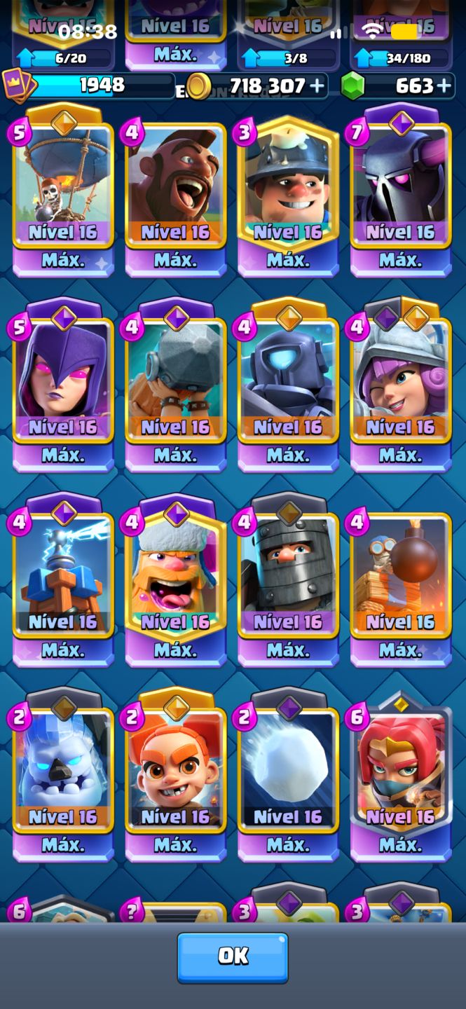 CONTA DE CLASH ROYALE 10Y 1948 COLECÃO E BRAWL 22K