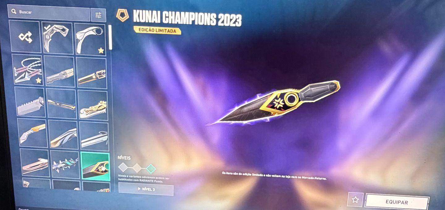 Conta de Valorant! Com skin rara, skichampions, diversas facas, vários passes