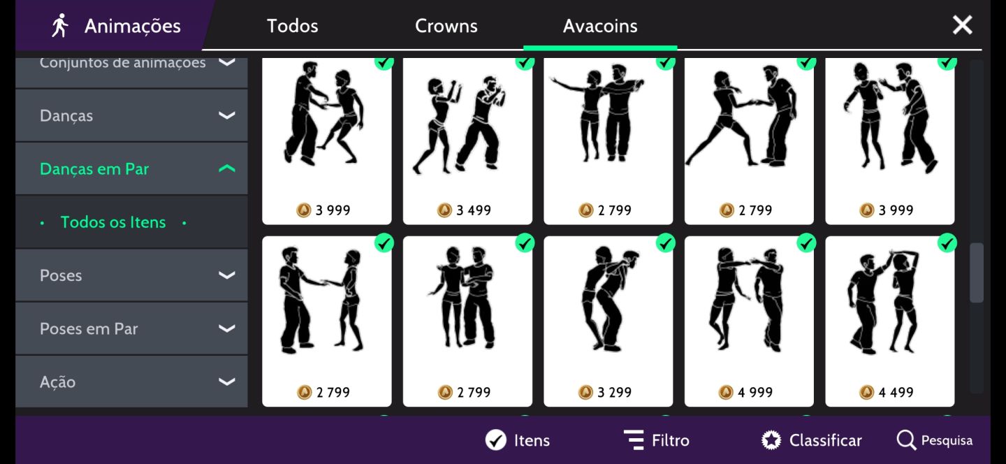 Conta de avakin life nivel alto com 1 milhão de avacoins e 299 mil diamantes