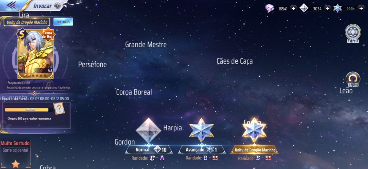 Conta Saint Seiya Awakening a-116 6 anos free