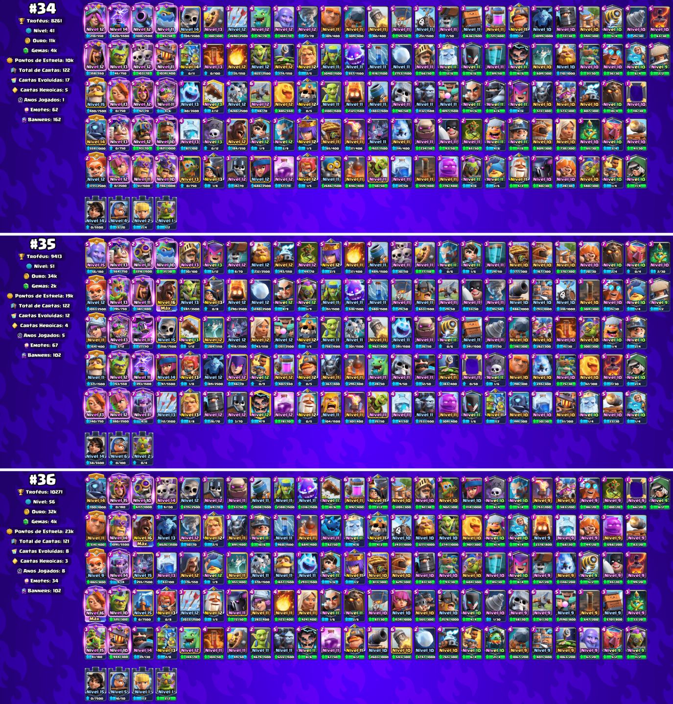 MELHOR VARIEDADE - IMAGENS + BRINDEs!! - CONTA CLASH ROYALE 1K-10K DE TROFEUS!