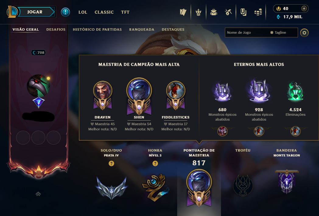 Conta Valorant/Lol/Lor muitas skins em ambos os jogos e muito lvl