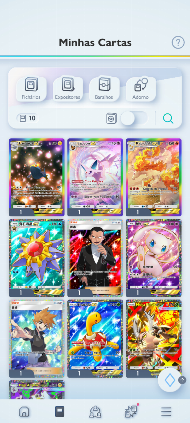 Conta Pokémon TCG - NV 37 com mais de 2k cartas, Lilligant Dourado e muito mais!