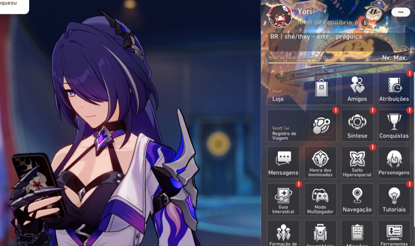 Honkai Star Rail: + de 10 personagens limitados. Conta lvl.70.