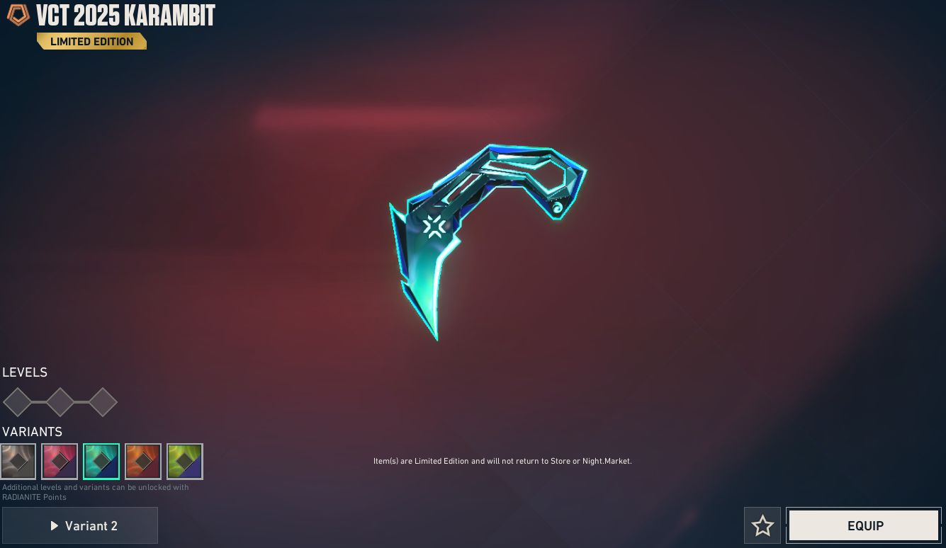 Conta Valorant com várias skins de faca, incluindo algumas VCT