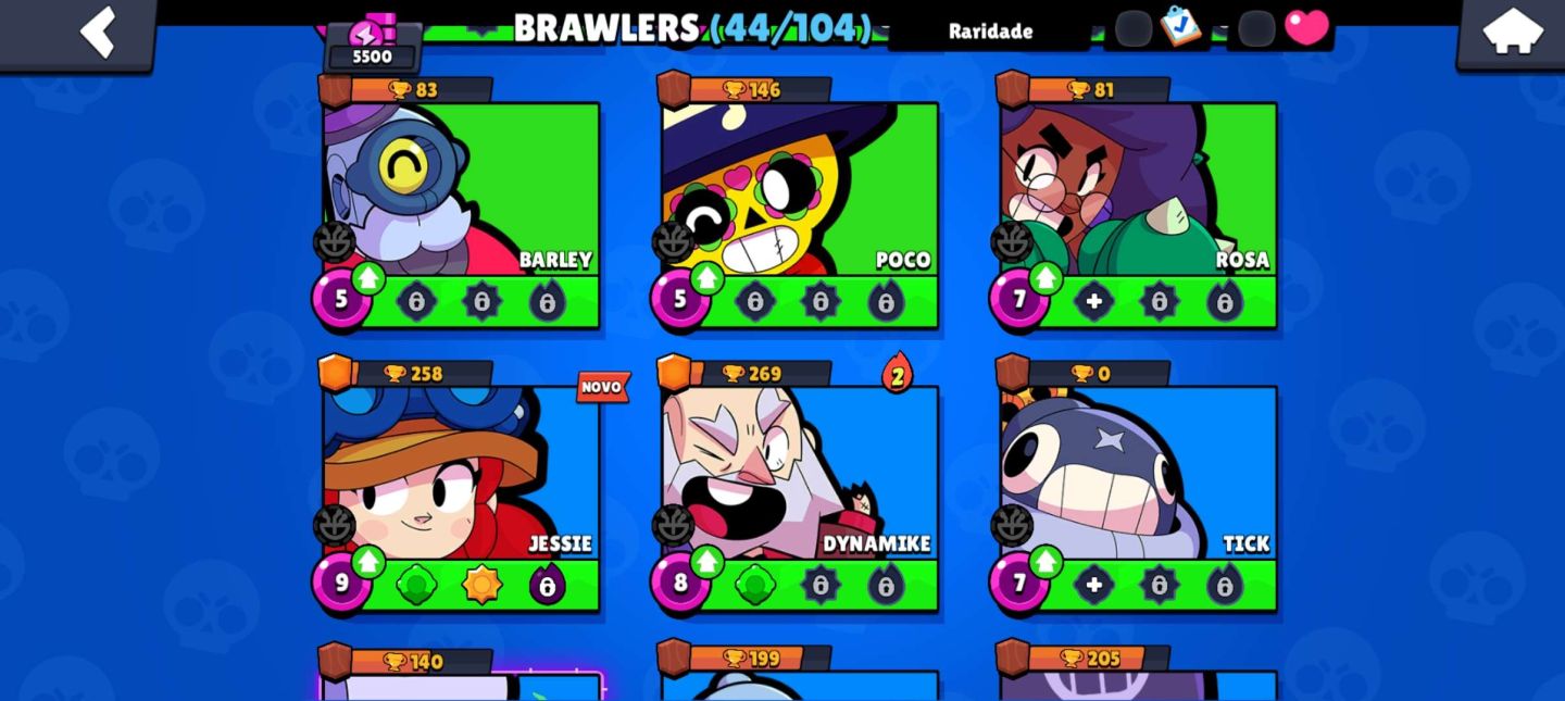 CONTA BRAWL STARS DE 2022 DIVERSOS RECURSOS!