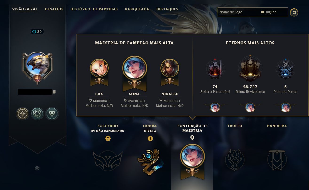 Conta Smurf Lol pronta para ranked.