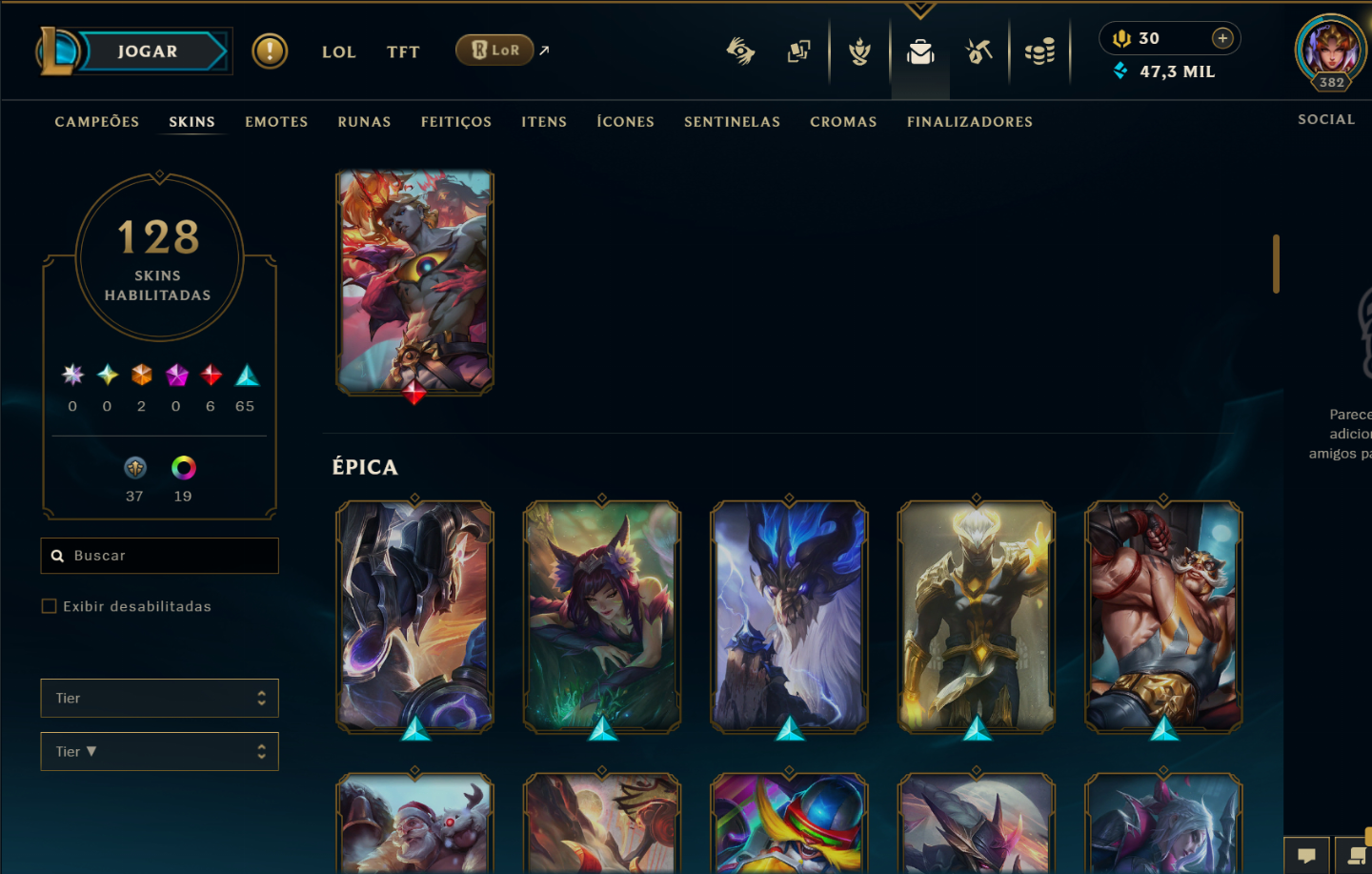 CONTA MAIN LVL 382 - PERFEITA PARA SMURF!!!