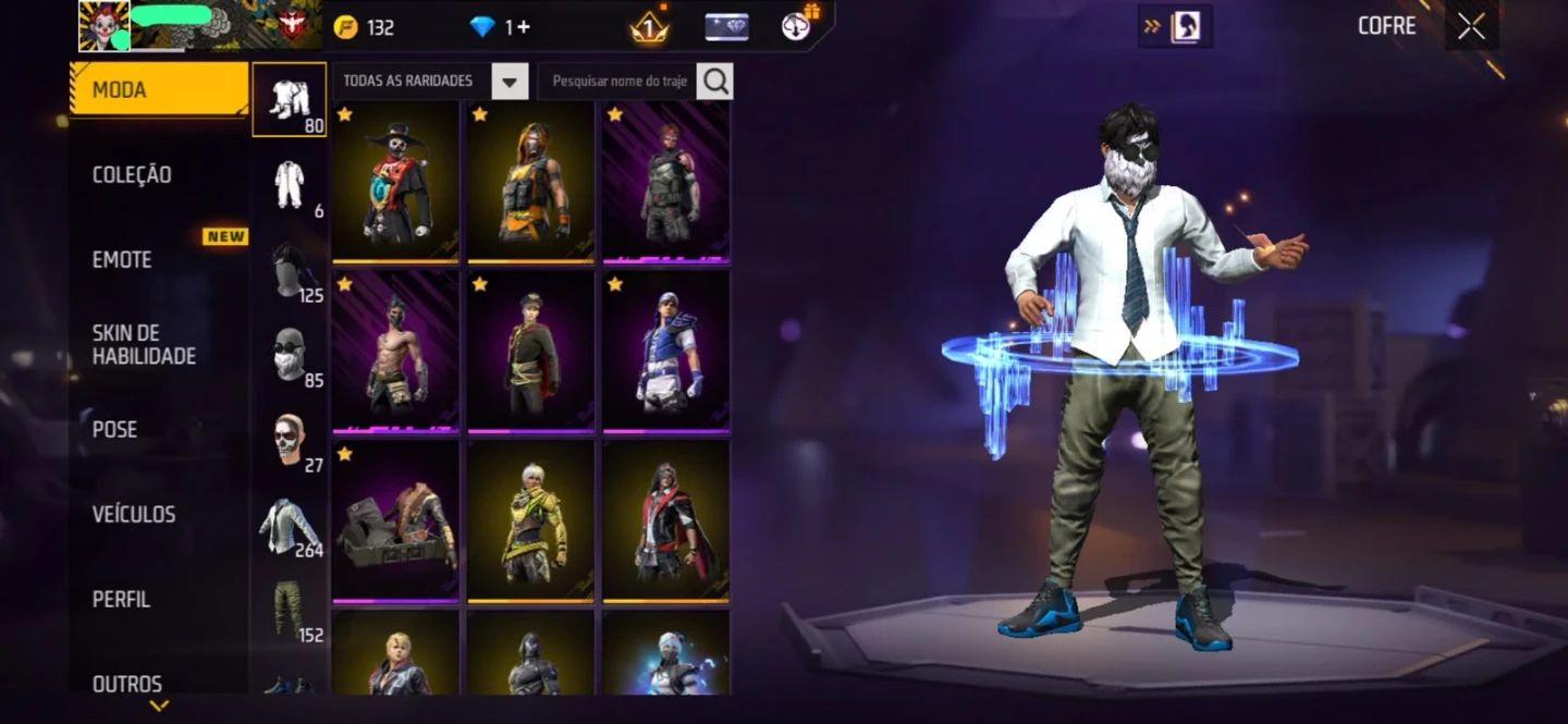 Conta de free fire na black com barbinha. Conta de 2018