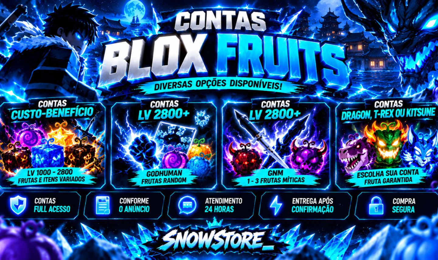 BLOX FRUITS CONTAS + FULL ACESSO + MELHORES PREÇOS