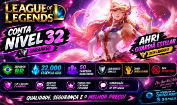 CONTA LEAGUE OF LEGENDS NÍVEL 32 - SKIN AHRI GUARDIÃ ESTELAR