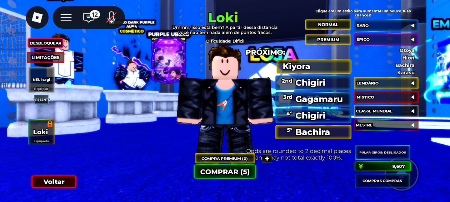 Conta de basketball zero com perfection e Loki no blue lock rivais