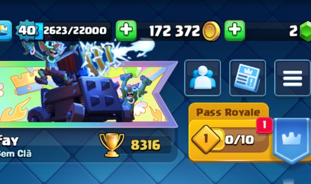 Conta Clash Royale Semi Full Cartas 120/121 8000 Trofeus Level 40