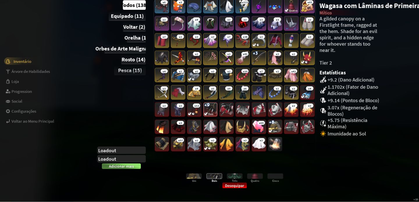 PROJECT SLAYER 2 - CONTA LVL MAX WAGASA FIRSTLIGHT T2 E GAUTLETS T3