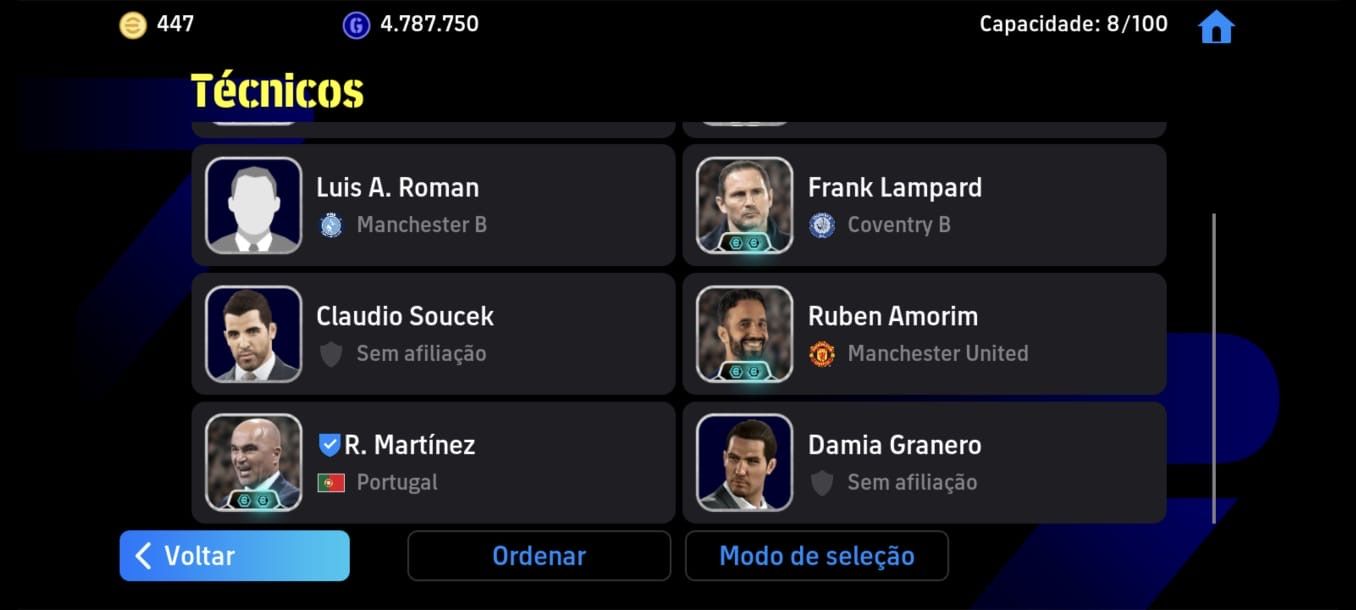 Conta de efootball 3234 de força Kaka 107, cr7 105, David vila 105 etc